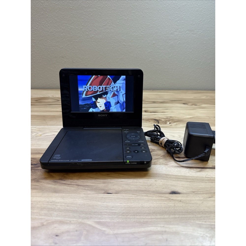 Sony DVP-FX730 7 inch Portable DVD Player TESTED W/Sony Power Adapter Cord